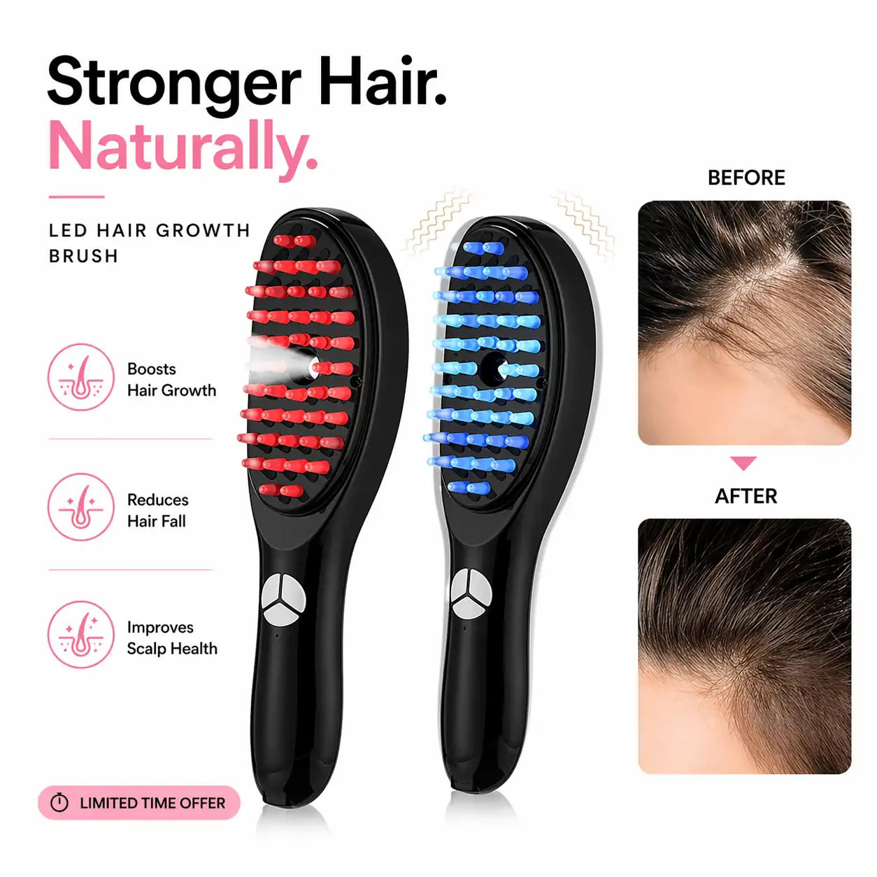 Glamera LED Hair Therapy Massager Brush