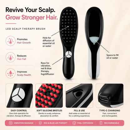Glamera LED Hair Therapy Massager Brush