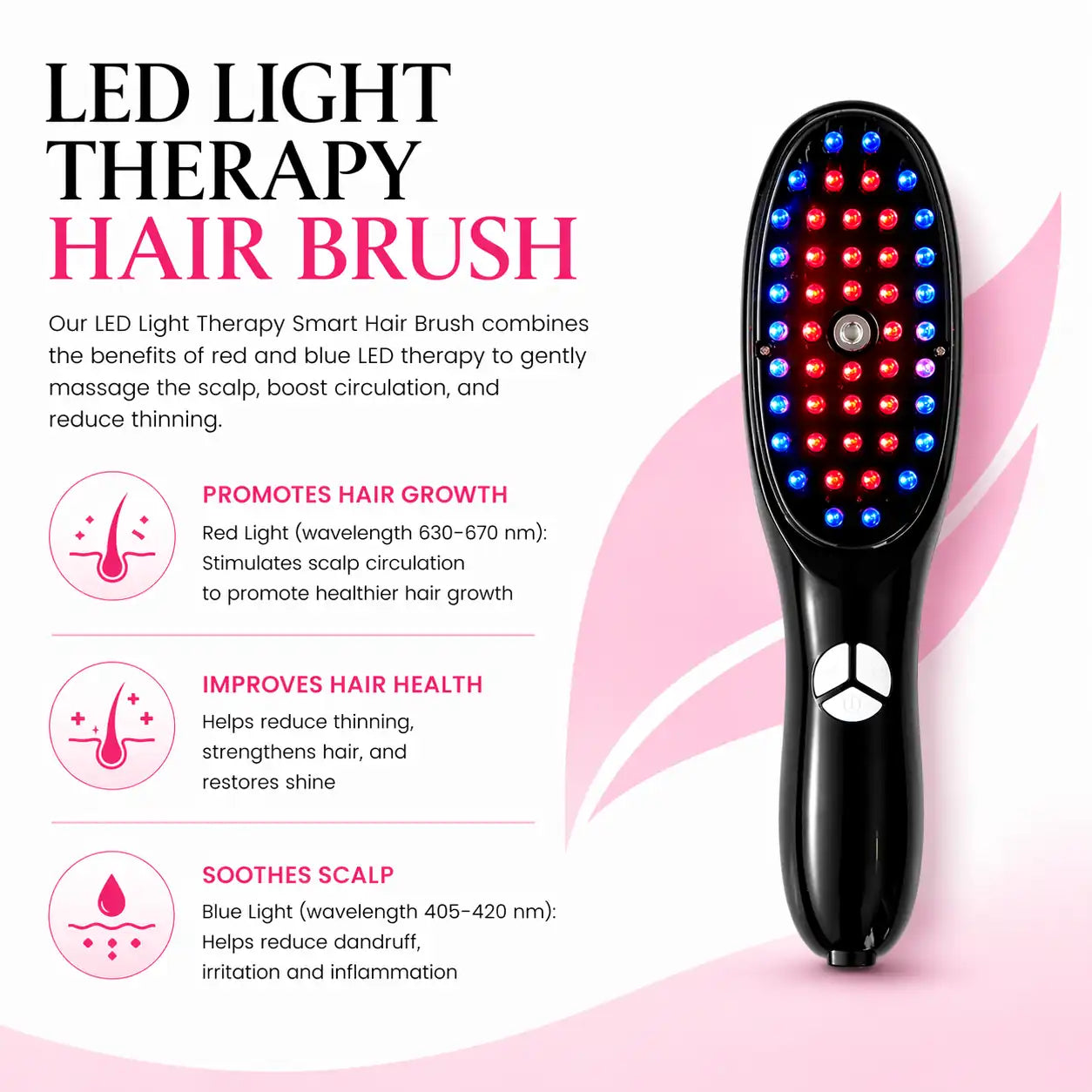 Glamera LED Hair Therapy Massager Brush